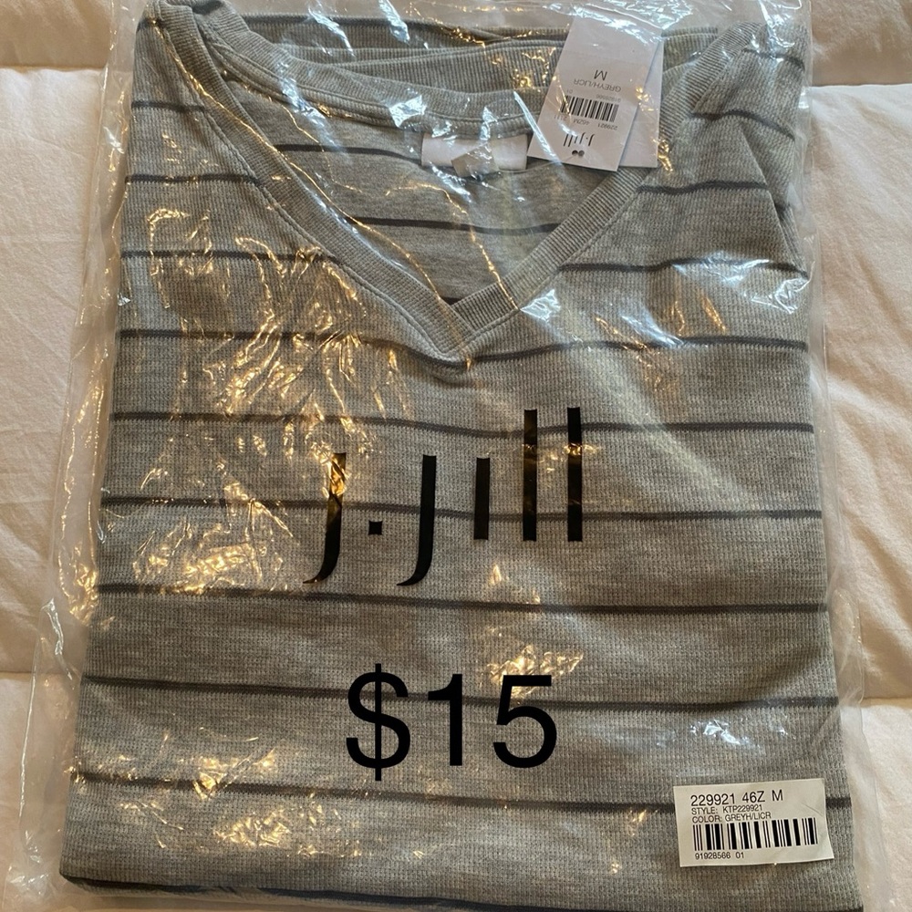 Gray / Black stripe ls tee
